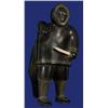 Image 3 : Old Inuit Carved Black Soapstone Hunter with Seal Signed E5106 10 3/4" H. 5" W. Fine Condition…