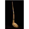 Image 1 : Exceptional Tlingit Mountain Sheep Horn Potlatch Ladle with Engraved Silver Mounts 25" L. Fine C…