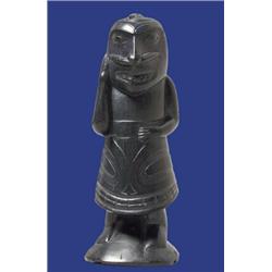 19th C. Haida Argillite Shaman Figure with Provenance to the Lipsett Collection 6 1/2 " H. Good…