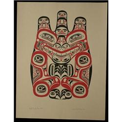 Bill Reid Silkscreen Haida Grizzly 123/600 1973 25 3/4"x 19 3/4" Good Condition…