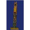 Image 2 : Nitinat Carved and Painted Totem with Thunderbird, Killer Whale and Bear Holding Frog 1943 20" H…