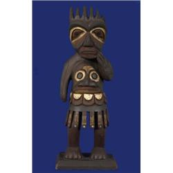 Carved Haida Shaman in Healing Costume 11 3/4  H. As Is…