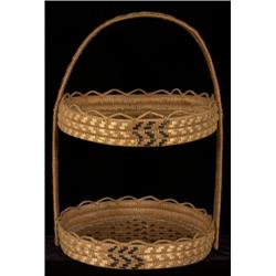 Rare Salish Basketry Pie Tray 17" H. 12 1/2" W. Fine Condition…