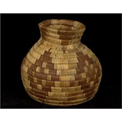 Jicarilla Apache Basketry Olla 7" D. 7" H. Fair Condition…