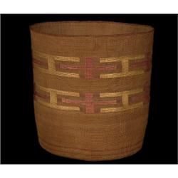 Large 19TH C. Tlingit Polychrome Basket 10" H. 10" D. Good Condition…