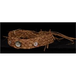 Woven Cedar Headband with Abalone Inlay Fine Condition…