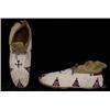 Image 1 : Pair of Fine Old Cheyenne Beaded Moccasins Sinew Sewn on Buffalo Hide Good Condition…
