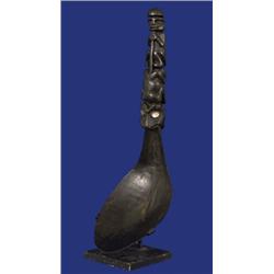 Tlingit Two Piece Goat Horn Ladle with Abalone Eyes 8 1/2" L. Good Condition…