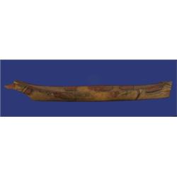 Rare 19TH C. Northwest Coast Carved Alder Canoe Painted with Sisiutl Design 38" L. 7 1/4" W. Fa…