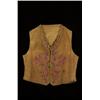 Image 1 : Old Silk Embroidered Metis Moose Hide Vest Floral Design Men's Size Medium Fair Condition…