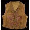 Image 2 : Old Silk Embroidered Metis Moose Hide Vest Floral Design Men's Size Medium Fair Condition…