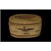 Image 1 : Nuu-chah-nulth Lidded Oval Basket Thunderbird with Arrow and Whaling Scene Designs 3 1/2: L. 2 1/…
