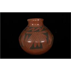 Fine Lined Casa Grande Pottery Olla Black on Red 9 1/2" H. 9" D. Fine Condition…