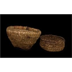 Two Northwest Coast Cedar Root Baskets 4" W. Good Condition…