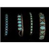 Image 1 : Four Navajo Silver and Turquoise Bracelets…