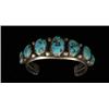Image 1 : Old Navajo Silver and Turquoise Seven Stone Bracelet…