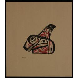 Robert Davidson Silkscreen Killer Whale Pencil Signed 1973 12 3/4"x 11 1/4" Fine Condition…