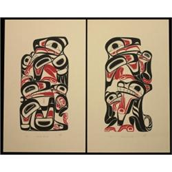 Norman Tait Silkscreen Pair of Door Panels 21/99 "Sewels Marina" 19 1/2"x 12" Fine Condition…