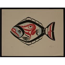 Norman Tait Silkscreen "Gunas and the Halibut" 86/125 1986 14 1/2"x 11" Fair Condition…