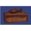 Image 1 : Carved Wood Box with Salmon Motif 9 1/2" L. 5 1/2" W. 5" H. Fine Condition…