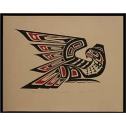 Clarence Wells Silkscreen Thunderbird 1982 20"x 16" Fair Condition…