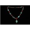 Image 1 : Spider Web Turquoise Nugget, Heshi and Coral Navajo Necklace…