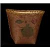 Image 1 : Old Painted Birch Bark Basket with Moose Design on One Side and Turtle, Fish and Heart Design on…