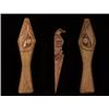 Image 1 : Two West Coast Carved Cedar Dance Paddles and a Letter Opener 10" L. Good Condition…
