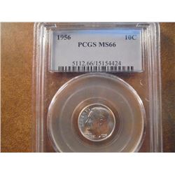 1956 SILVER ROOSEVELT DIME PCGS MS66