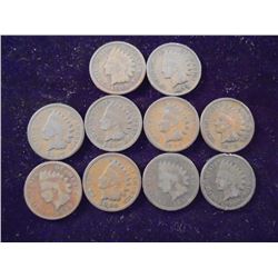 10 ASSORTED 1890'S INDIAN HEAD CENTS