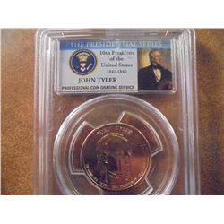 2009-P JOHN TYLER DOLLAR PCGS MS65 POS. B 1ST DAY ISSUE