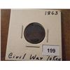 Image 1 : 1863 CIVIL WAR TOKEN HOLED
