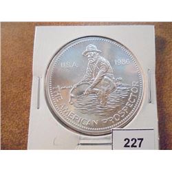 1986 ENGELHARD AMERICAN PROSPECTOR 1 OZ. .999 SILVER ROUND
