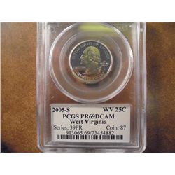 2005-S WEST VIRGINIA QUARTER PCGS PR69 DCAM