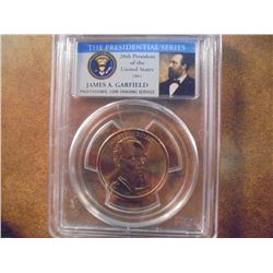 2011-D JAMES GARFIELD DOLLAR PCGS MS65 POS. B 1ST DAY ISSUE