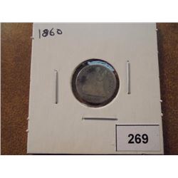 1860 SEATED LIBERTY HALF DIME