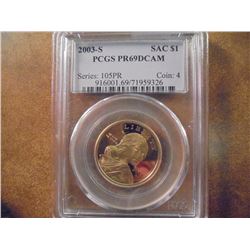 2003-S SACAGAWEA DOLLAR PCGS PR69 DCAM