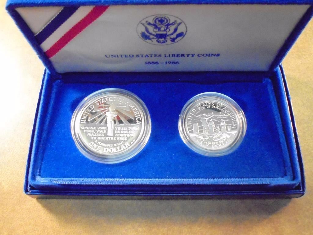 1986 Statue of Liberty Two Coins Proof Set Mint State