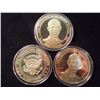 Image 1 : 3-2009 BARACK OBAMA INAUGURATION TOKENS (PF) ALL THREE ARE GOLD IN COLOR