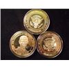 Image 2 : 3-2009 BARACK OBAMA INAUGURATION TOKENS (PF) ALL THREE ARE GOLD IN COLOR