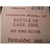 Image 3 : BATTLE OF LAKE ERIE COMMEMORATIVE MEDALLION XIV .925 FINE SILVER UNC, ORIGINAL PACKAGING BY HERALDIC
