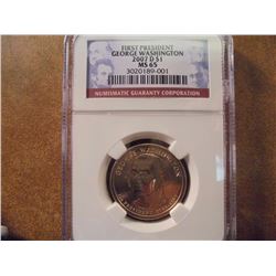 2007-D GEORGE WASHINGTON DOLLAR NGC MS65