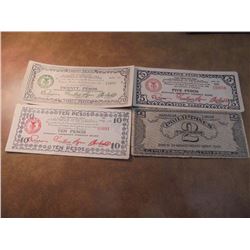 2,5,10 & 20 PESOS WWII PHILIPINNES GUERRILLA MONEY