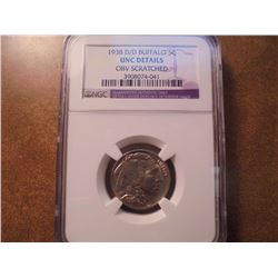 1938-D/D BUFFALO NICKEL NGC UNC DETAILS