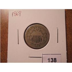 1869 SHIELD NICKEL