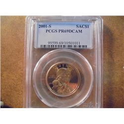 2001-S SACAGAWEA DOLLAR PCGS PR69 DCAM