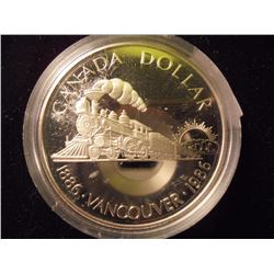 1986 CANADA VANCOUVER SILVER DOLLAR PROOF .3750 OZ. ASW