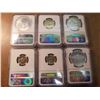 Image 2 : LOT OF 6 NGC SLABS SEE DESCRIPTION 1993-P JEFFERSON COMMEMORATIVE SILVER DOLLAR MS69, 1997-P BOTANIC