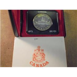 1972 CANADA SILVER DOLLAR TONED .3750 OZ. ASW, ORIGINAL ROYAL CANADIAN MINT PACKAGING.