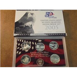 2005 US SILVER US 50 STATE QUARTERS PROOF SET WITH BOX